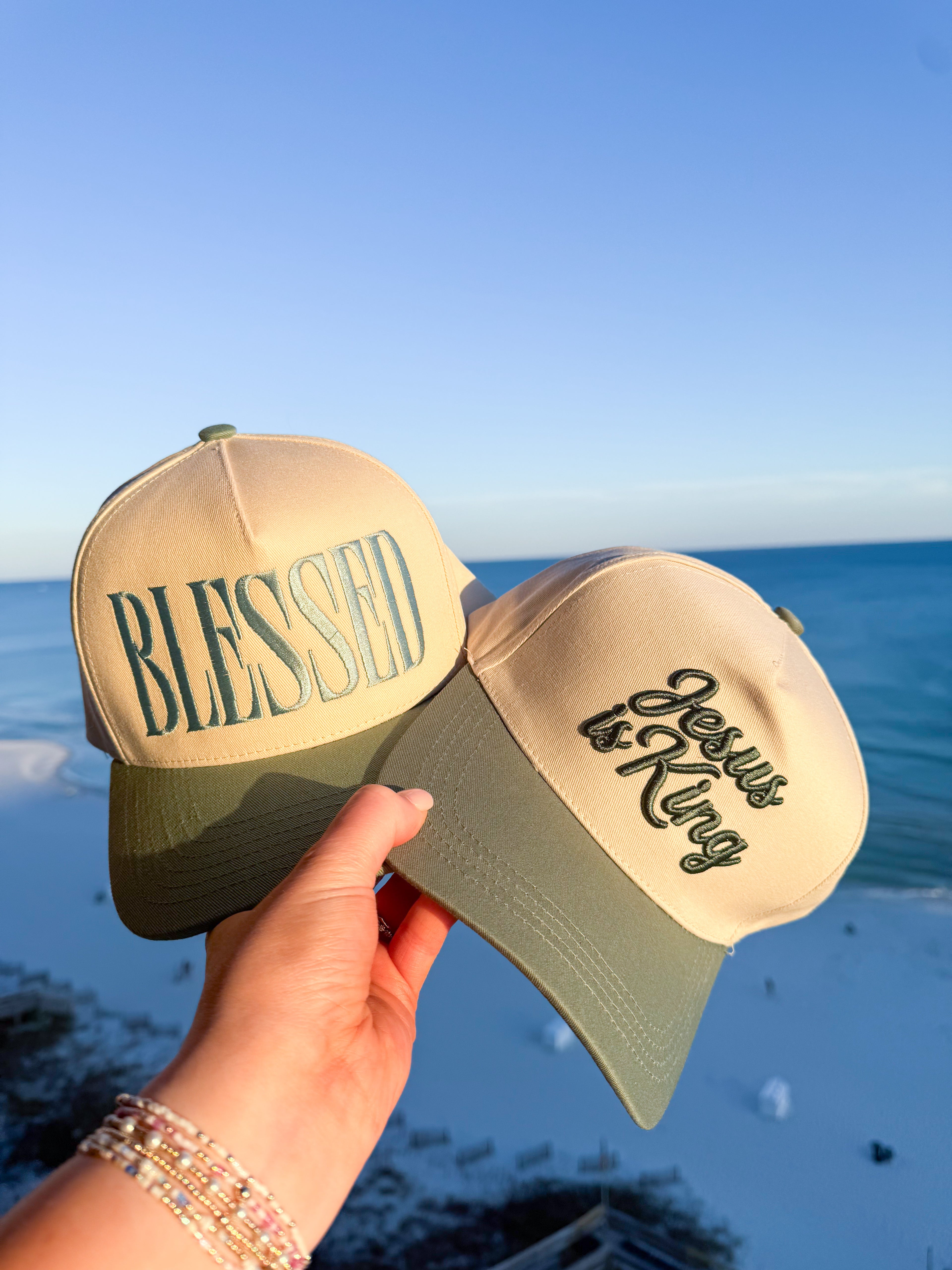 Jesus is King Hat - Dark Green