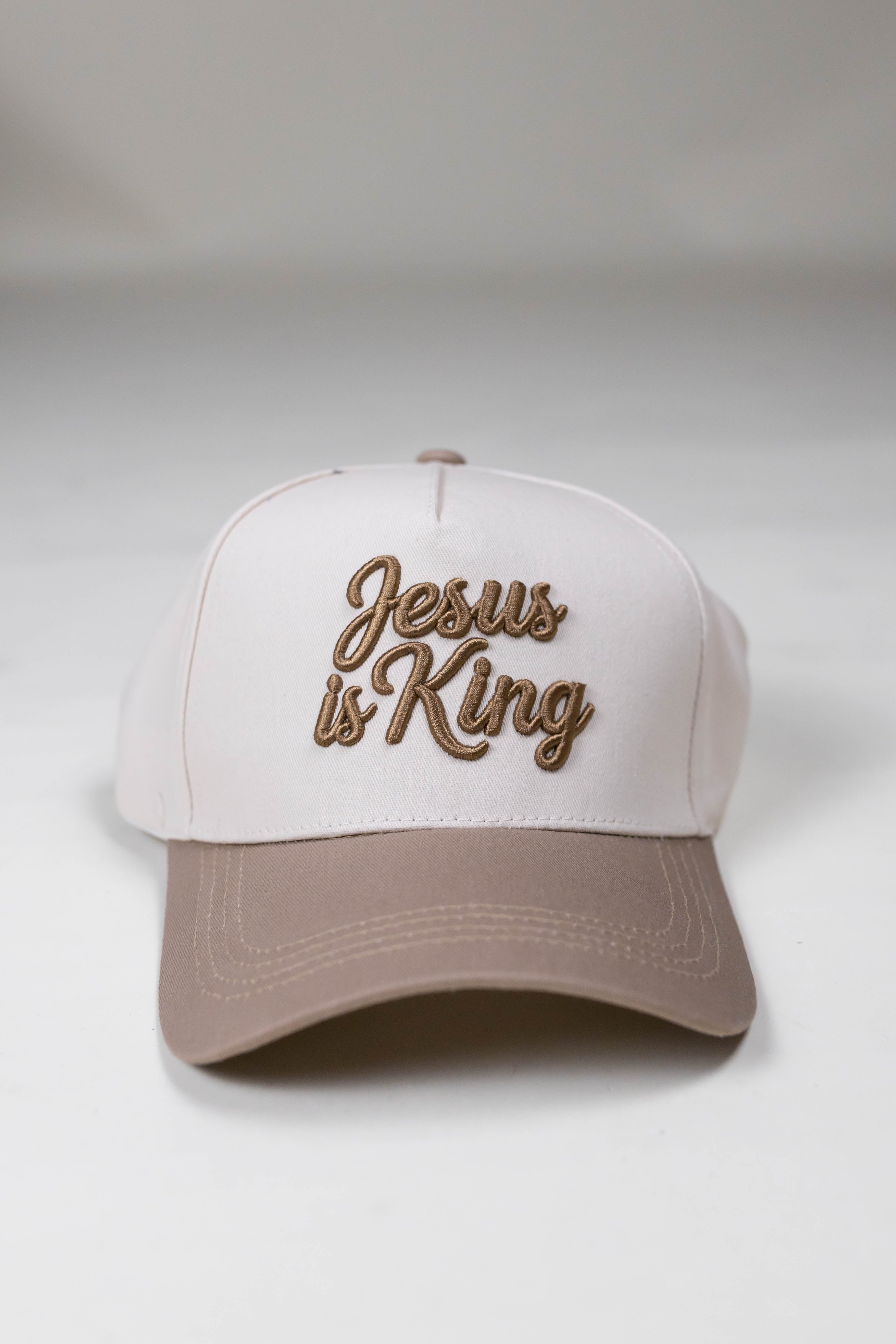 Jesus is King Hat - Tan
