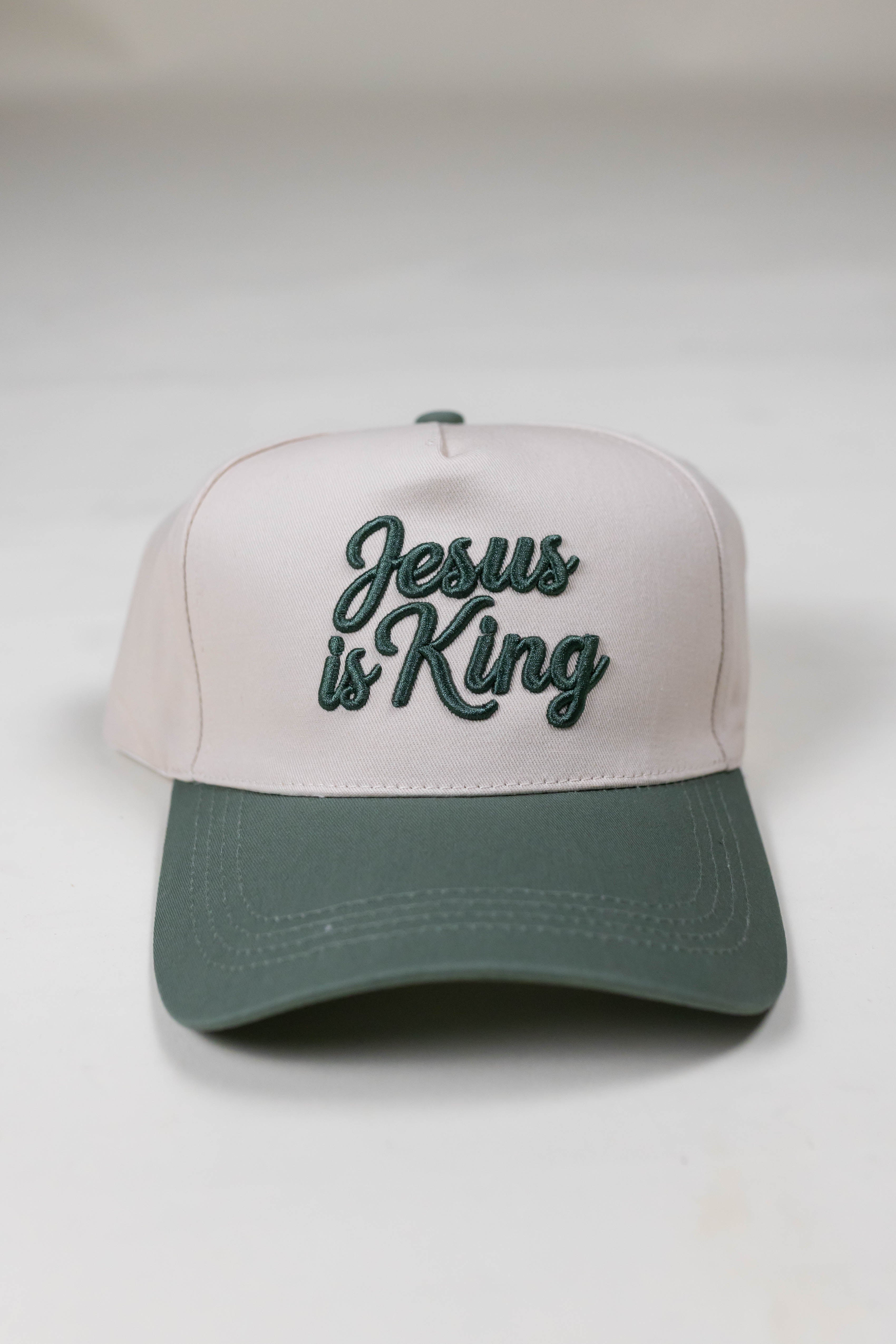 Jesus is King Hat - Dark Green