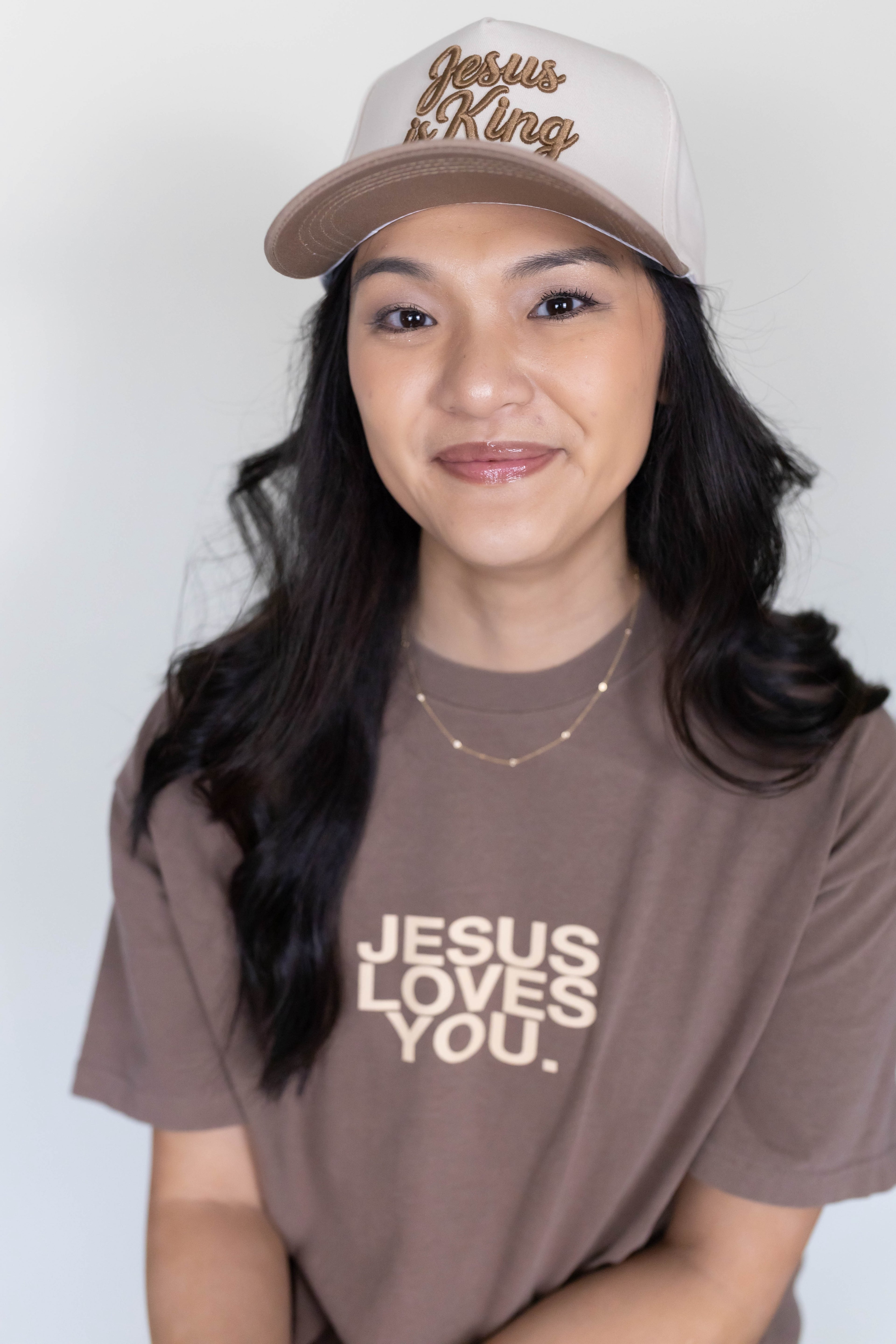 Jesus is King Hat - Tan