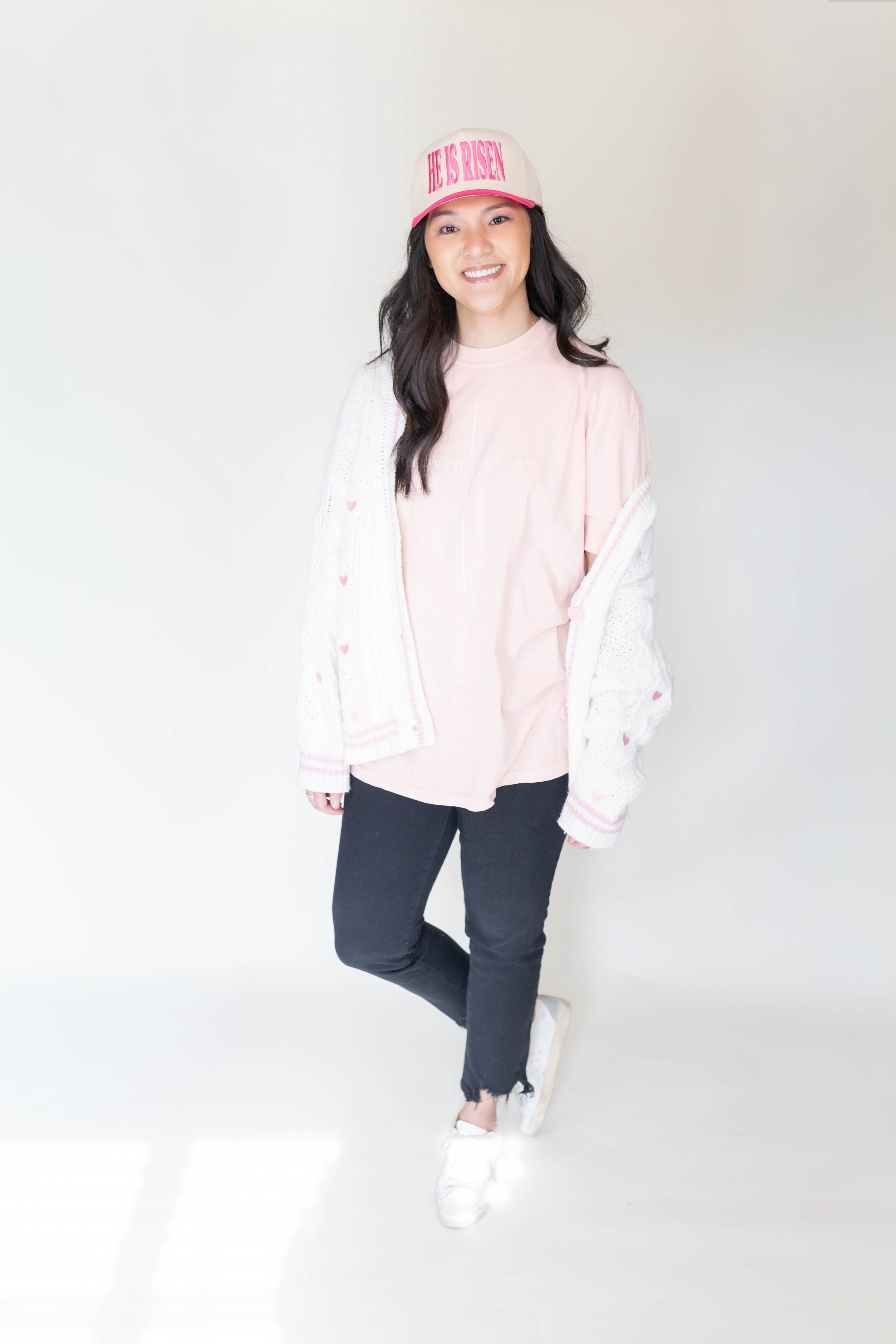 He Is Risen Hat - Hot Pink