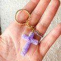 Purple Cross Keychain